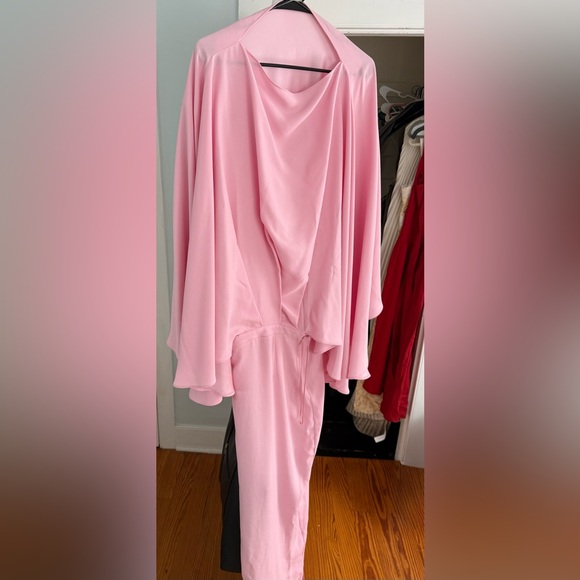 Taller Marmo Eolia Cape-Sleeve Maxi Dress – Pink – Size 40 – Never Worn - Picture 4 of 5